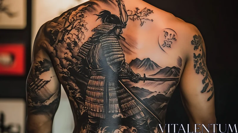 AI ART Samurai Warrior Body Art Tattoo