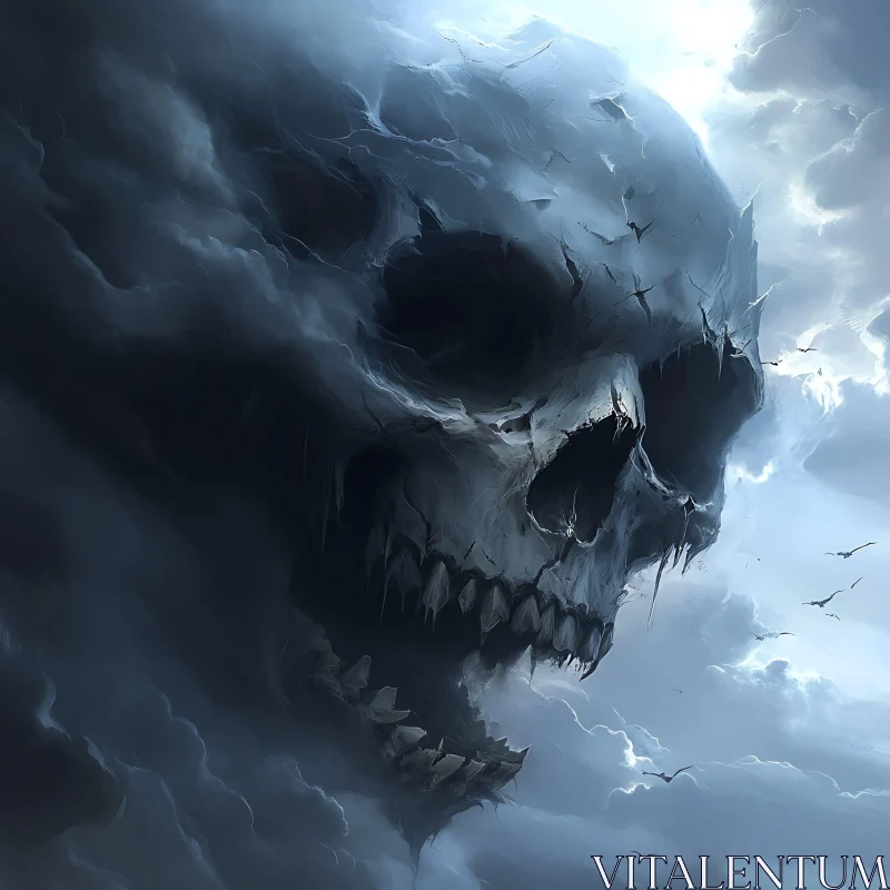 AI ART Skull in the Sky Art