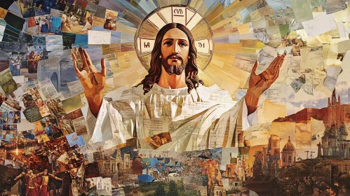 Artistic Collage of Jesus Christ