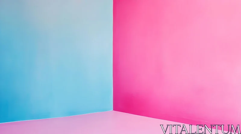 Geometric Color Field: Blue and Pink AI Image