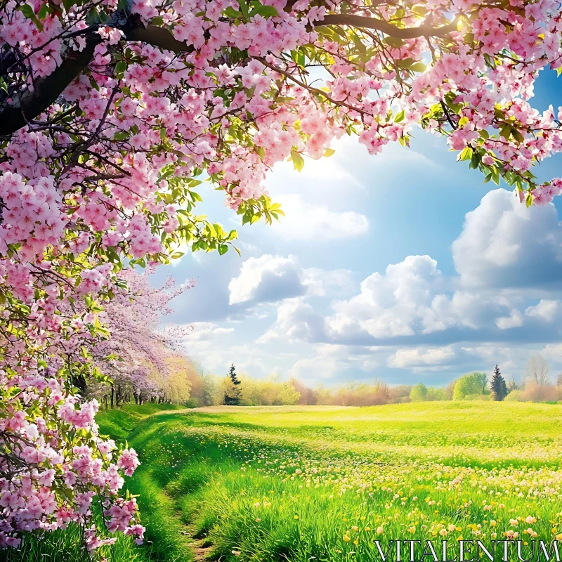 AI ART Blossoming Spring Landscape