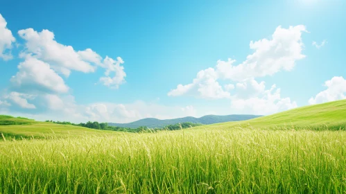 Peaceful Meadow Landscape with Rolling Hills