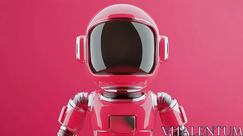 AI ART Astronaut Robot in Pink Aesthetic