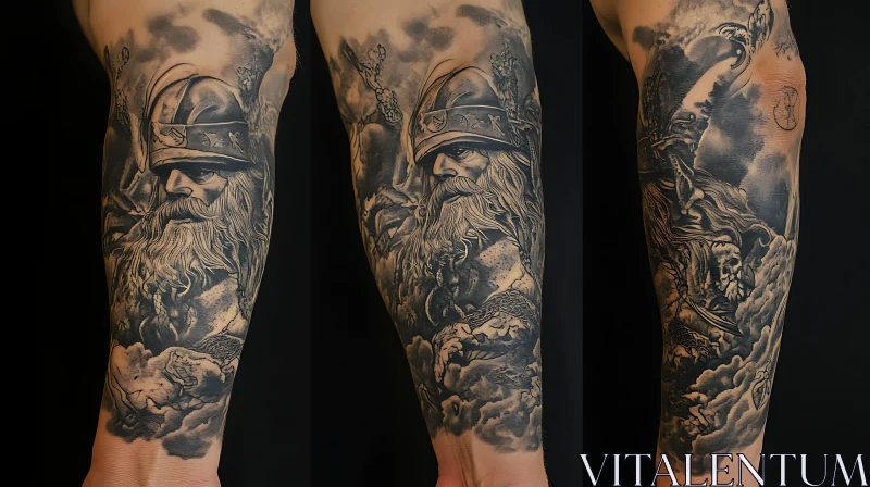 Viking Warrior Arm Tattoo AI Image