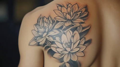 Intricate Shoulder Lotus Tattoo Art