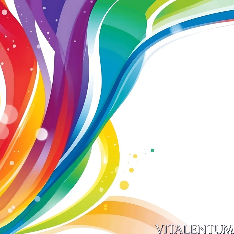 Rainbow Colored Abstract Lines Design AI Image