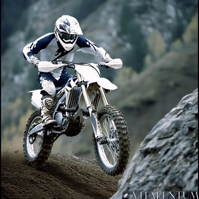 Motocross Bike in Action AI Image