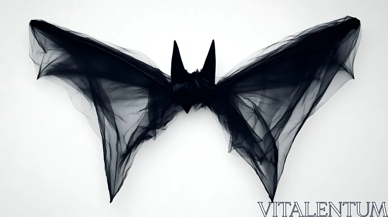 Minimalist Bat Fabric Art AI Image