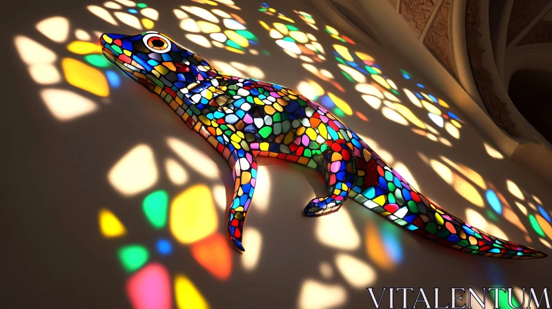 AI ART Colorful Lizard Wall Decor
