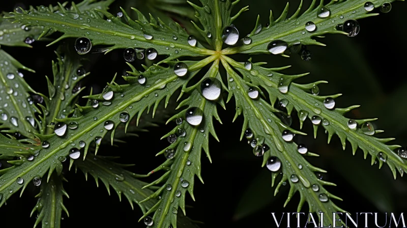 Intricate Water Drops on Foliage - Nature's Unparalleled Beauty AI Image