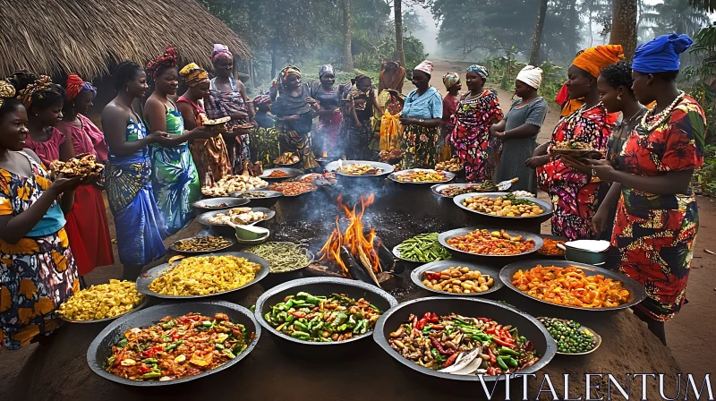 Vibrant Celebration of Food and Community AI Image