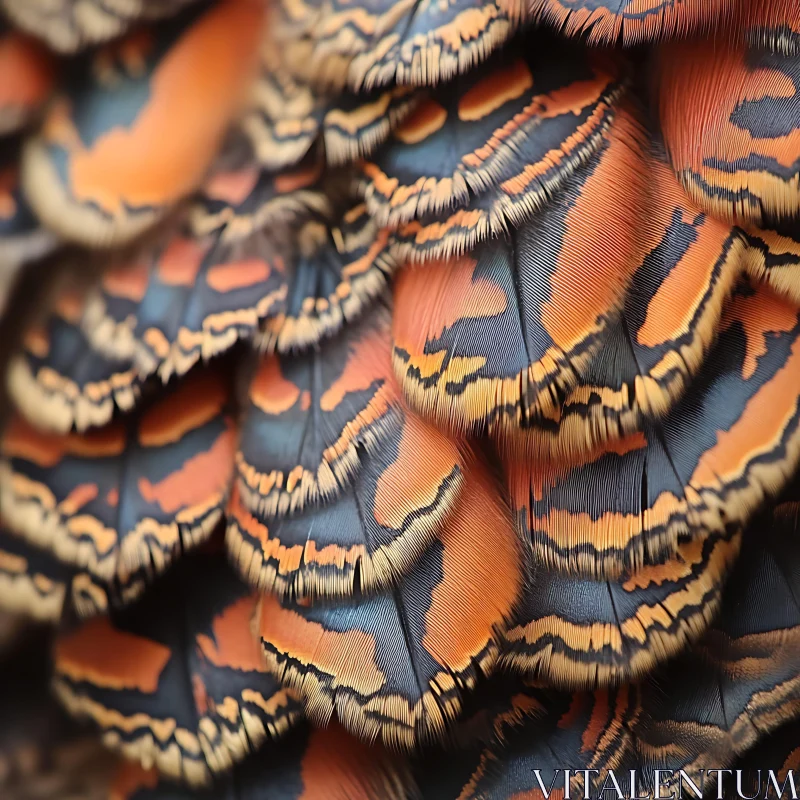 Detailed Bird Feather Pattern Close-Up AI Image