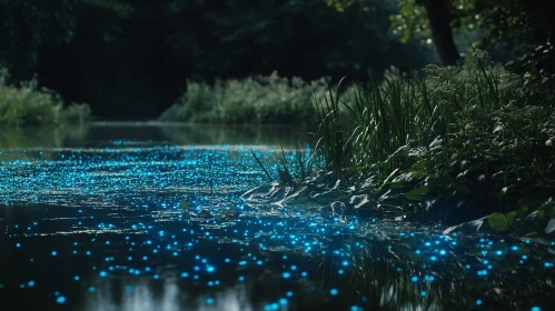 Enchanting Glowing River in Nature