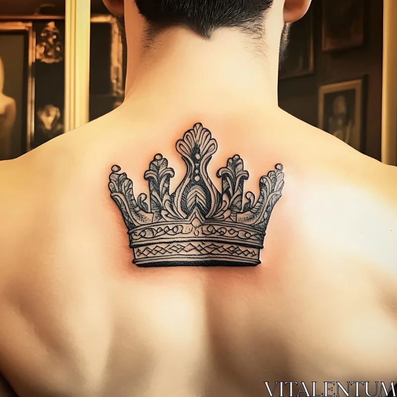 Intricate Crown Tattoo Design AI Image