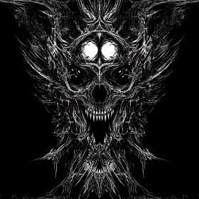 Dark Abstract Skull Illustration