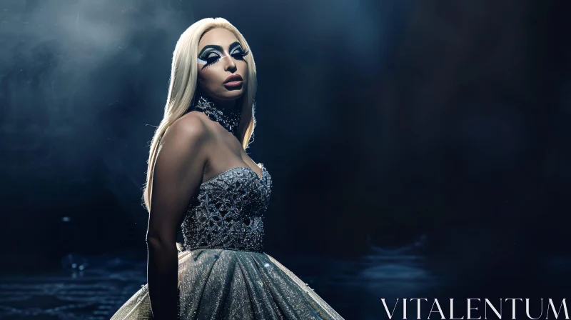 Lady Gaga Glamorous Portrait AI Image