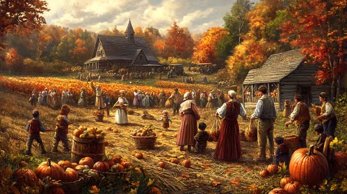 Pumpkin Harvest Festival in Fall