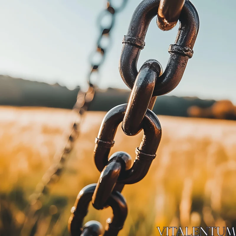 Industrial Chain Overlooking Rural Landscape AI Image