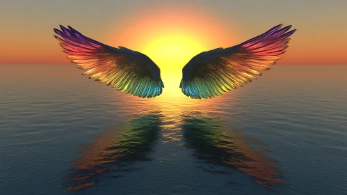 Wings Reflection Sunset