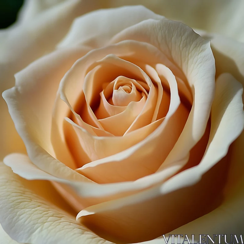 Peach Rose Macro Photography AI Image