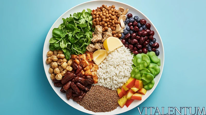 Diverse Healthy Plate with Fresh Ingredients AI Image