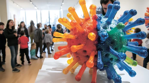 Vibrant Sculpture Display in Museum