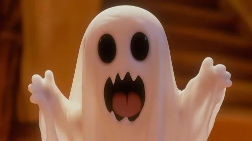 Friendly Ghost Cartoon Illustration