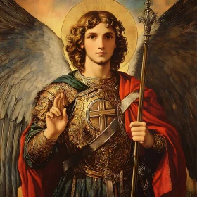 Angel with Wings and Halo Painting