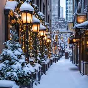 Snowy Urban Christmas Ambiance