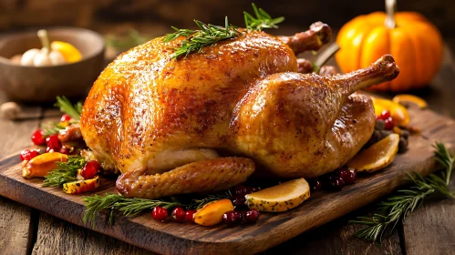 Golden Thanksgiving Turkey with Cranberries
