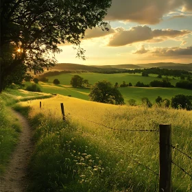 Golden Meadow Landscape