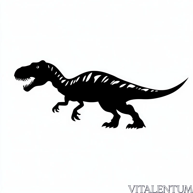 AI ART Monochrome Dinosaur Illustration