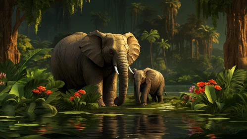 Elephants in the Jungle: A Nature-Inspired Digital Art