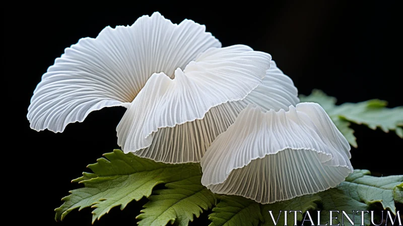 Ethereal White Blossoms Over Lush Green Leaves - A Nature's Artistry AI Image