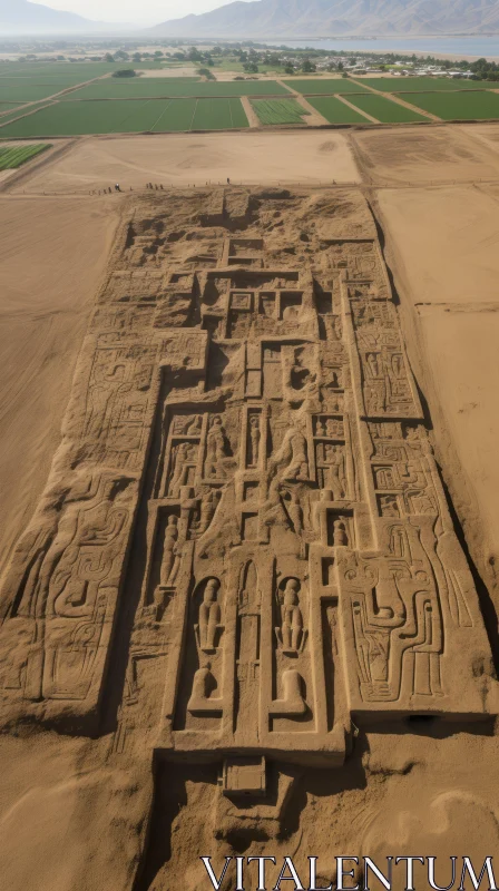 Exploring the Enigmatic Aztec Temples in the Sand | Aerial Photography AI Image