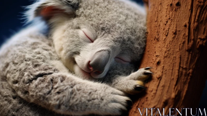 Sleepy Koala - A Serene High-Res Wallpaper AI Image