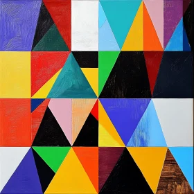 Vivid Triangle Patterns in Abstract Art