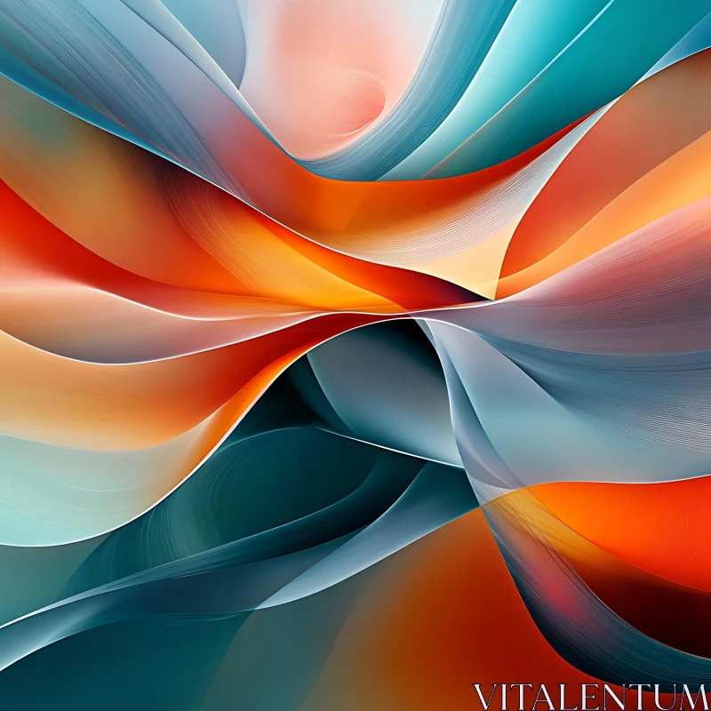 Colorful Fluid Waves Abstract Composition AI Image