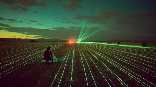 Green Laser Beams in Field