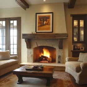 Cozy Fireplace Room Scene