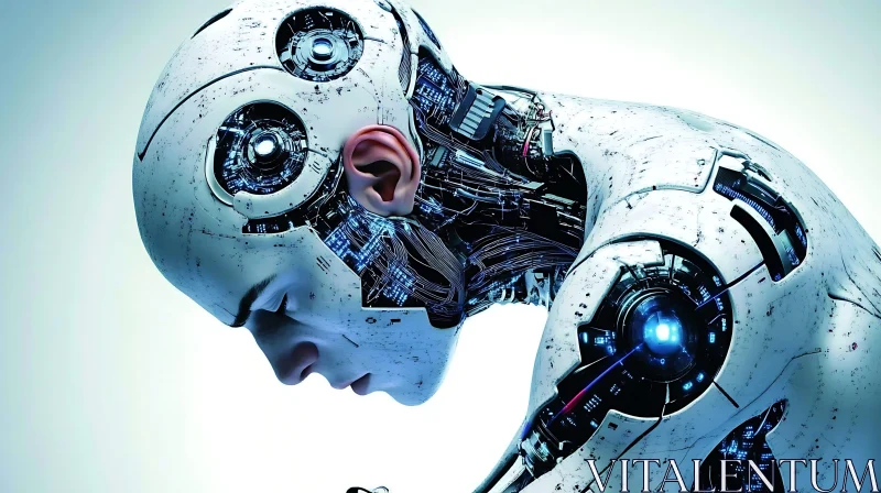 Contemplative Cyborg and its Complex Inner Workings AI Image