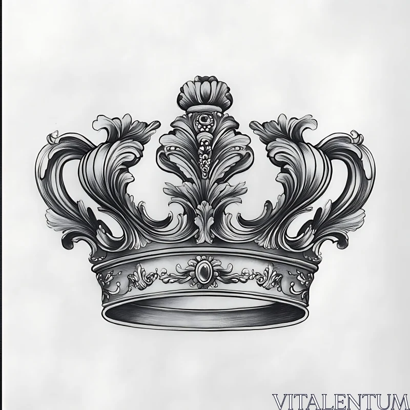 Intricate Royal Crown Illustration AI Image