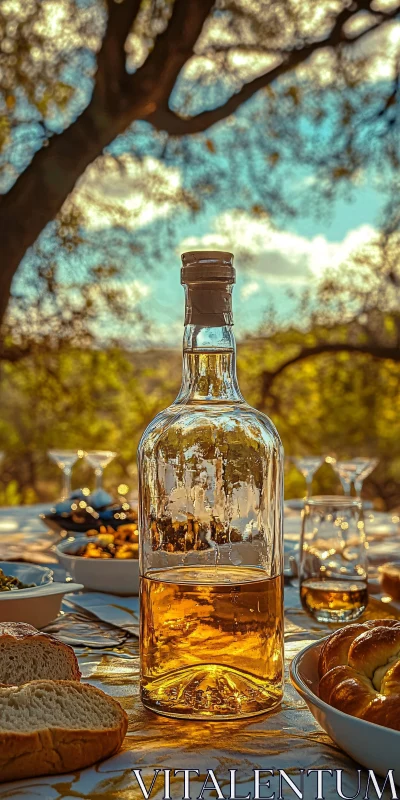 Sunlit Picnic Still Life AI Image