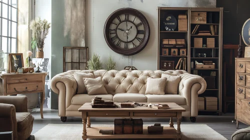 Cozy Living Room with Vintage Furniture