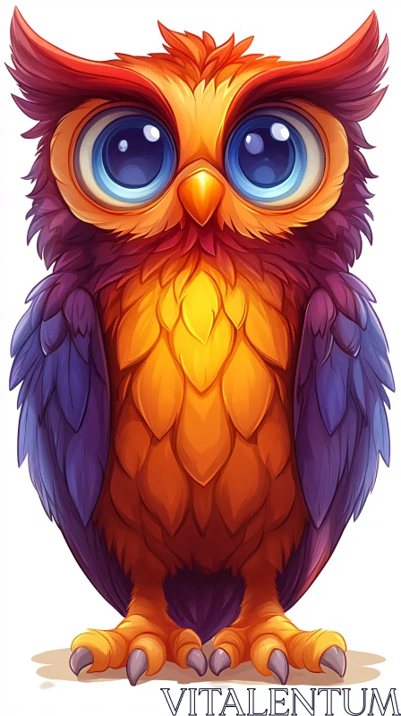 AI ART Colorful Owl with Expressive Eyes