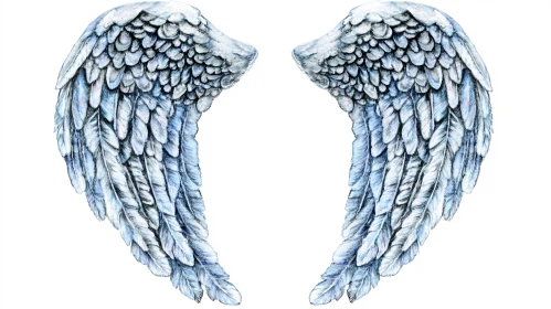 Feathered Wings Serene Illustration