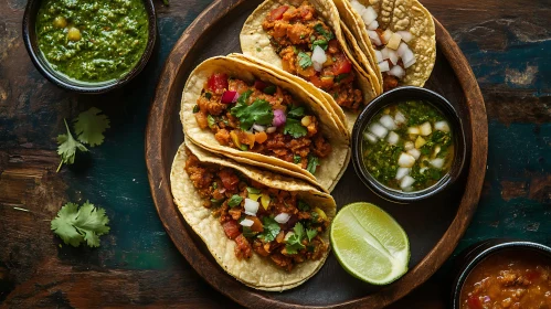 Appetizing Tacos with Salsa and Lime