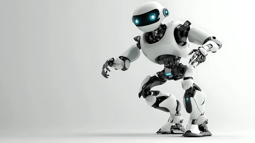 Advanced AI Robot - White and Black