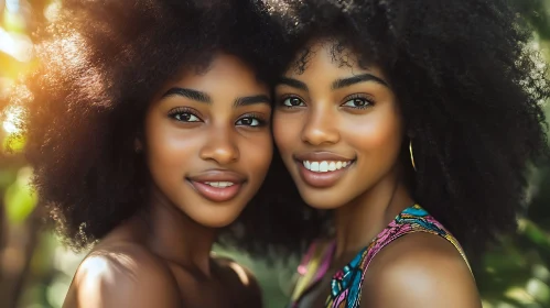 Portrait of Beauty: Two Women Smiling