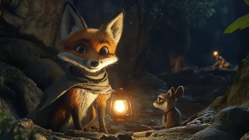 A Fox's Illuminated Encounter